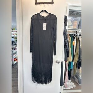 Zara flapper style black dress with fringe - NEVER WORN